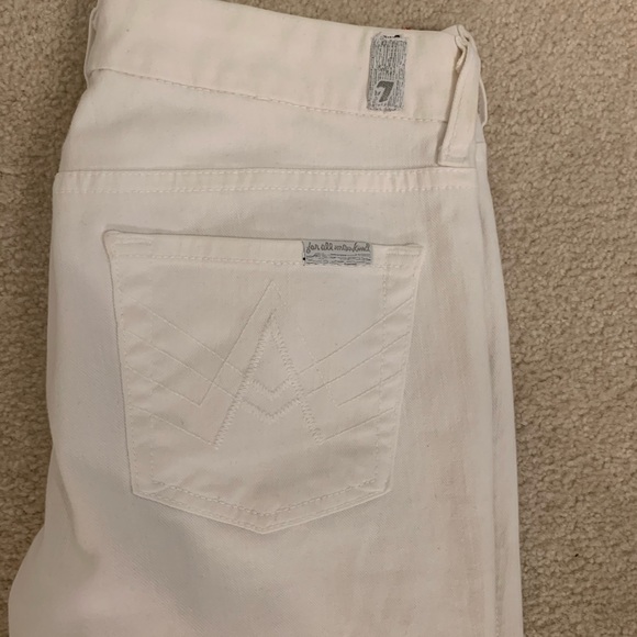 White A Pocket Boot-leg 7 For All Mankind Jeans - Picture 6 of 8